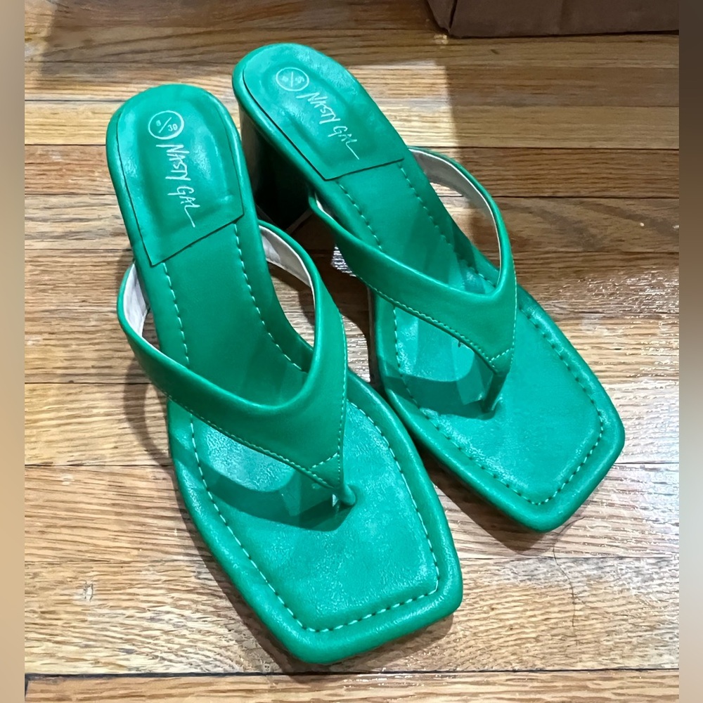 Nasty Gal Vibrant Green Strappy Heels
